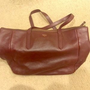 Fossil Purse, Reddish-Brown Leather - good shape
